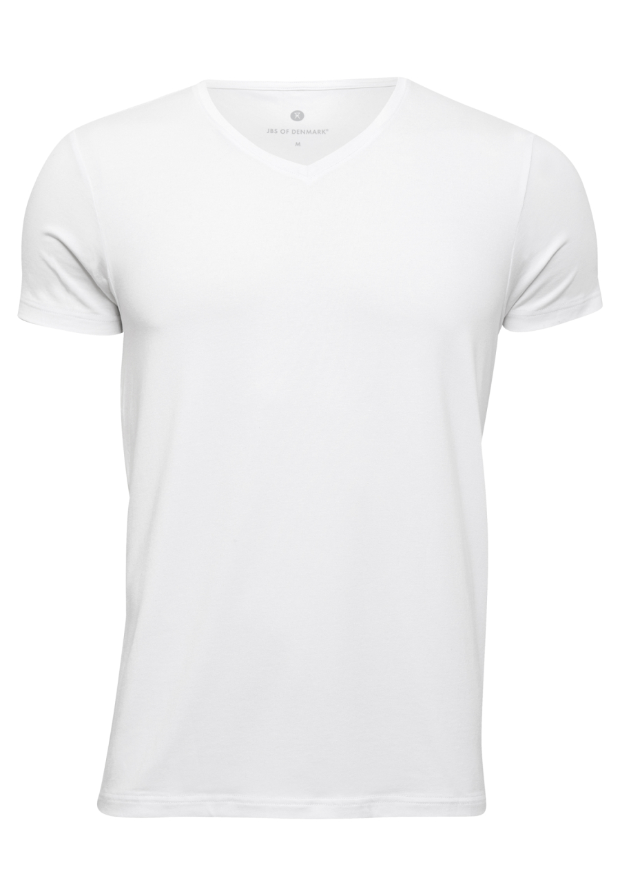 T-shirt v-hals, Bambusviskose, Hvid