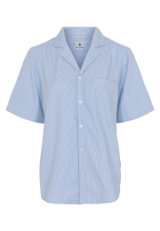 Kortærmet natskjorte | Bambusviskose | Blå/hvid strib -JBS of Denmark Women