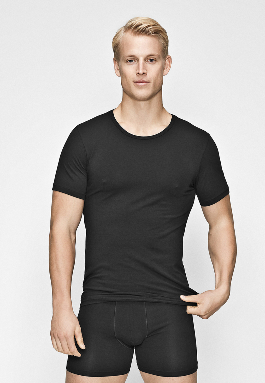 Undertrøje o-hals | Økologisk bomuld | Sort -JBS of Denmark Men