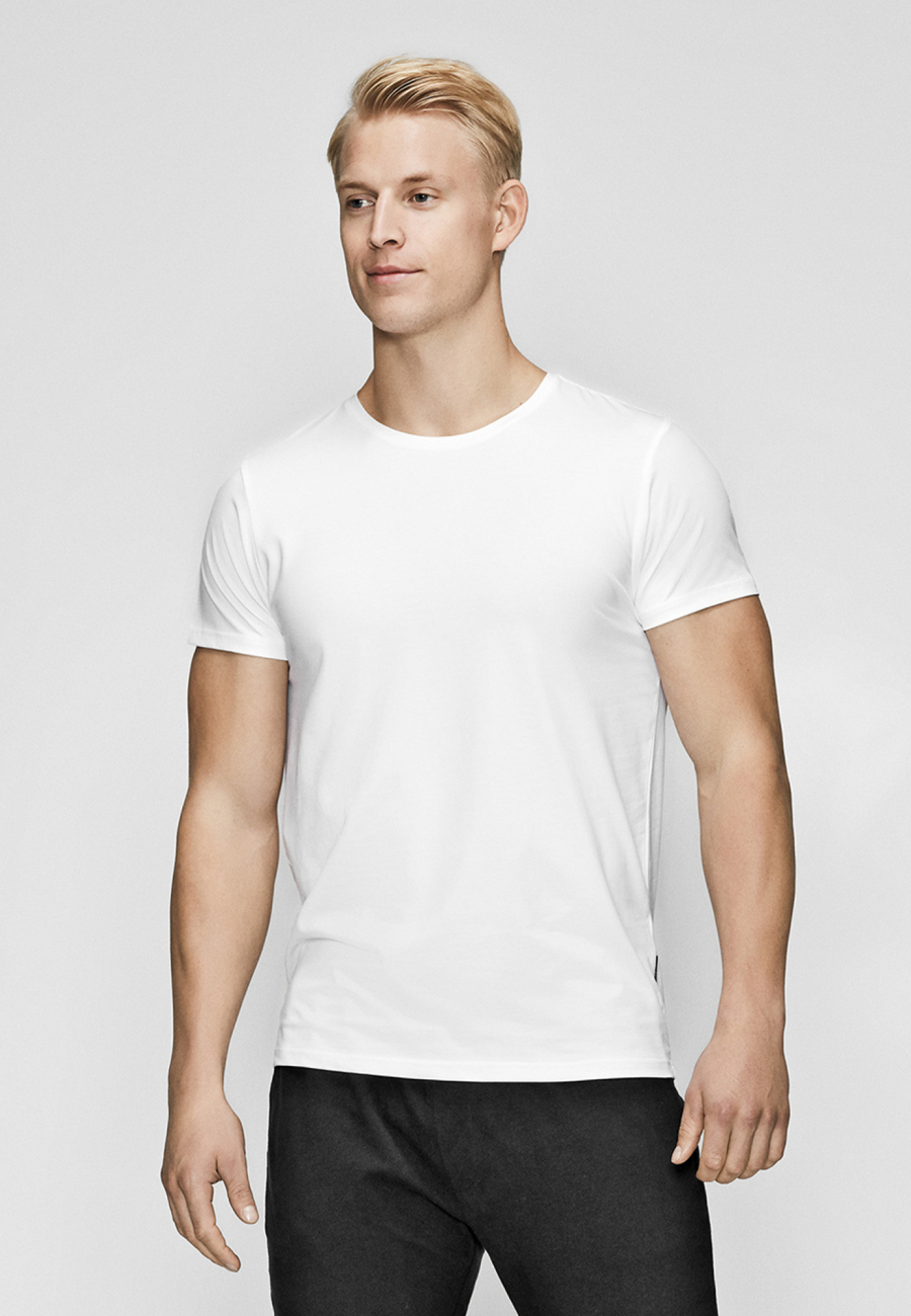 T-shirt o-hals, Økologisk bomuld, Hvid