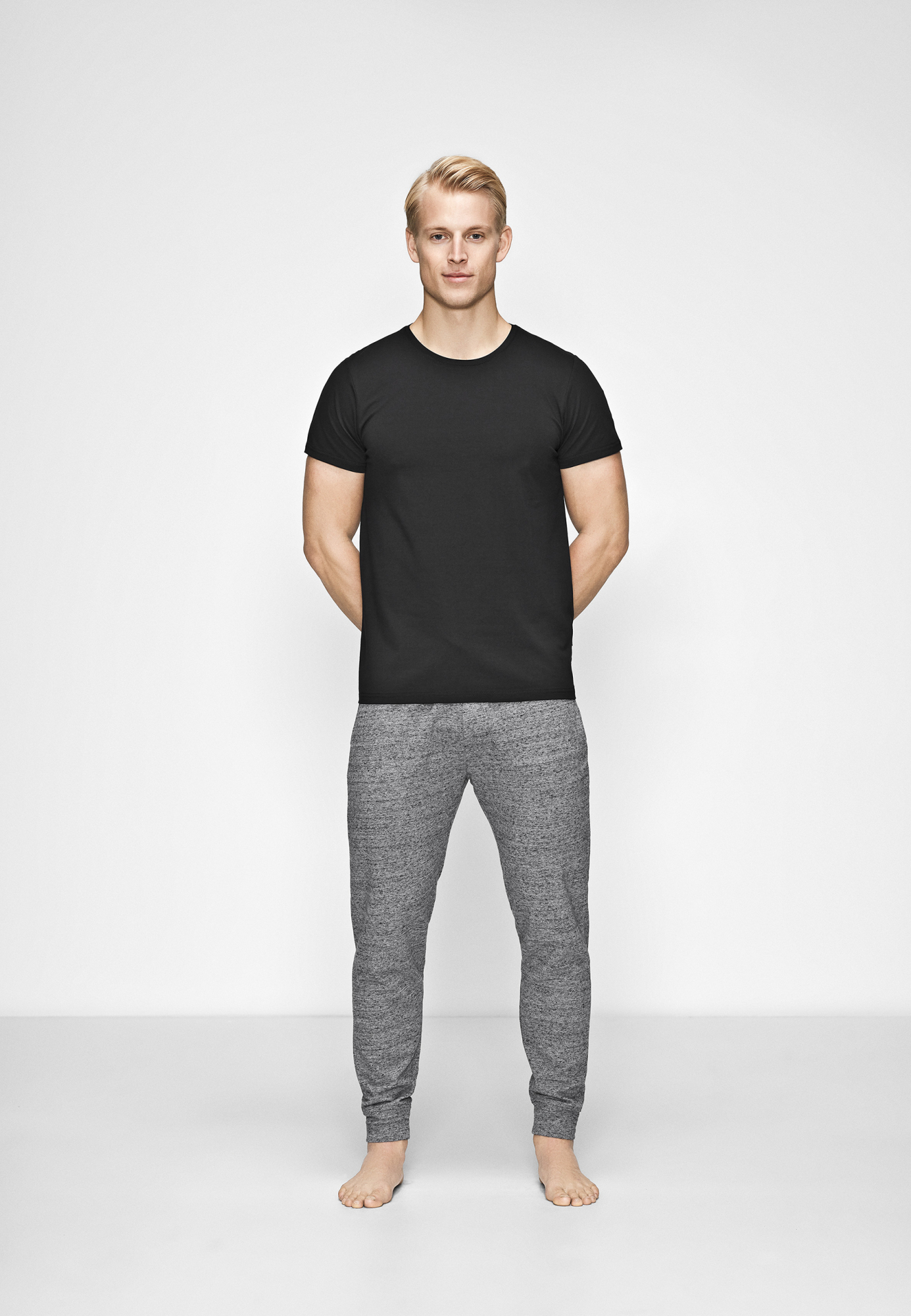 T-shirt o-hals, Økologisk bomuld, Sort