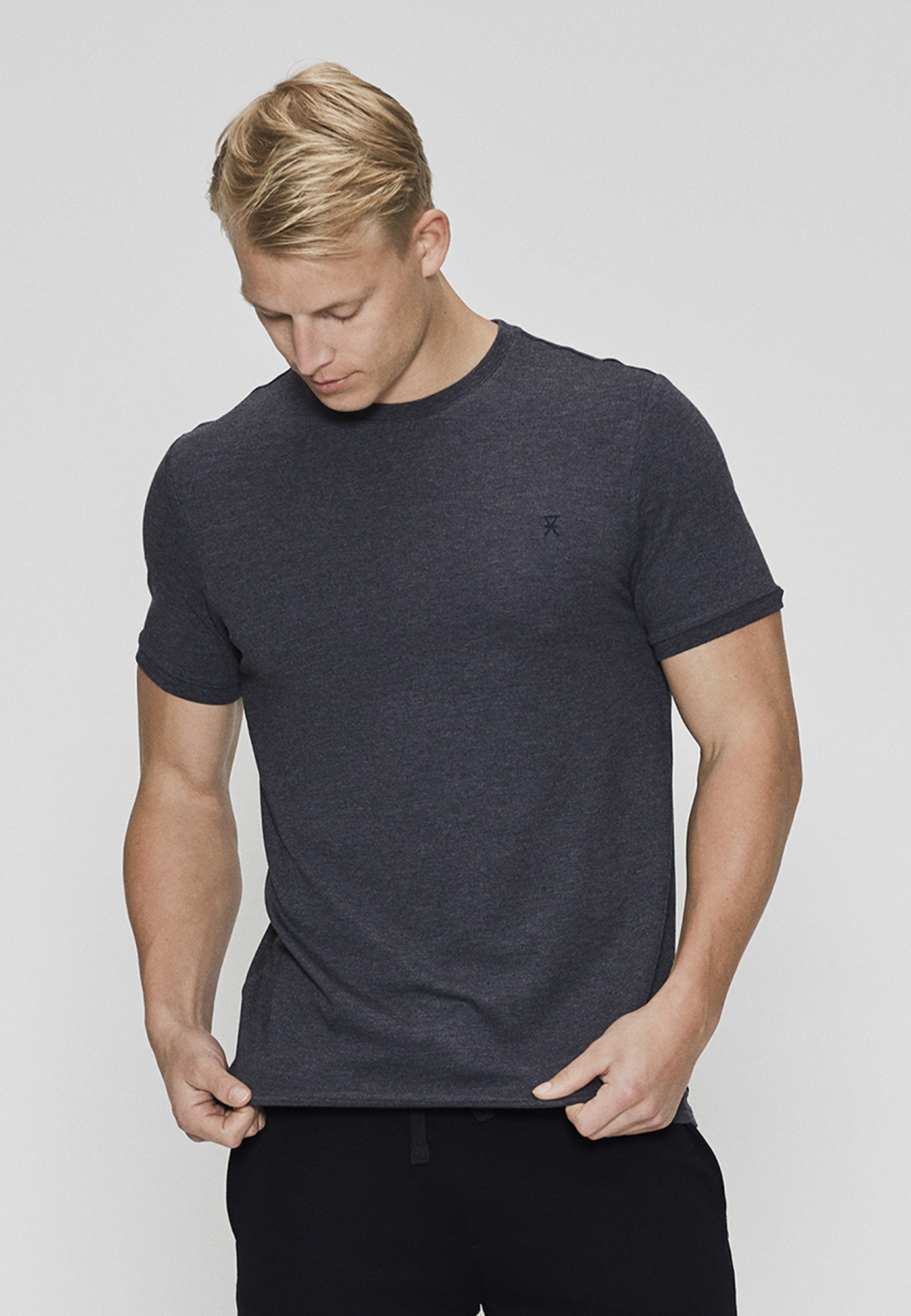 Piqué t-shirt, Bambusviskose, Grå