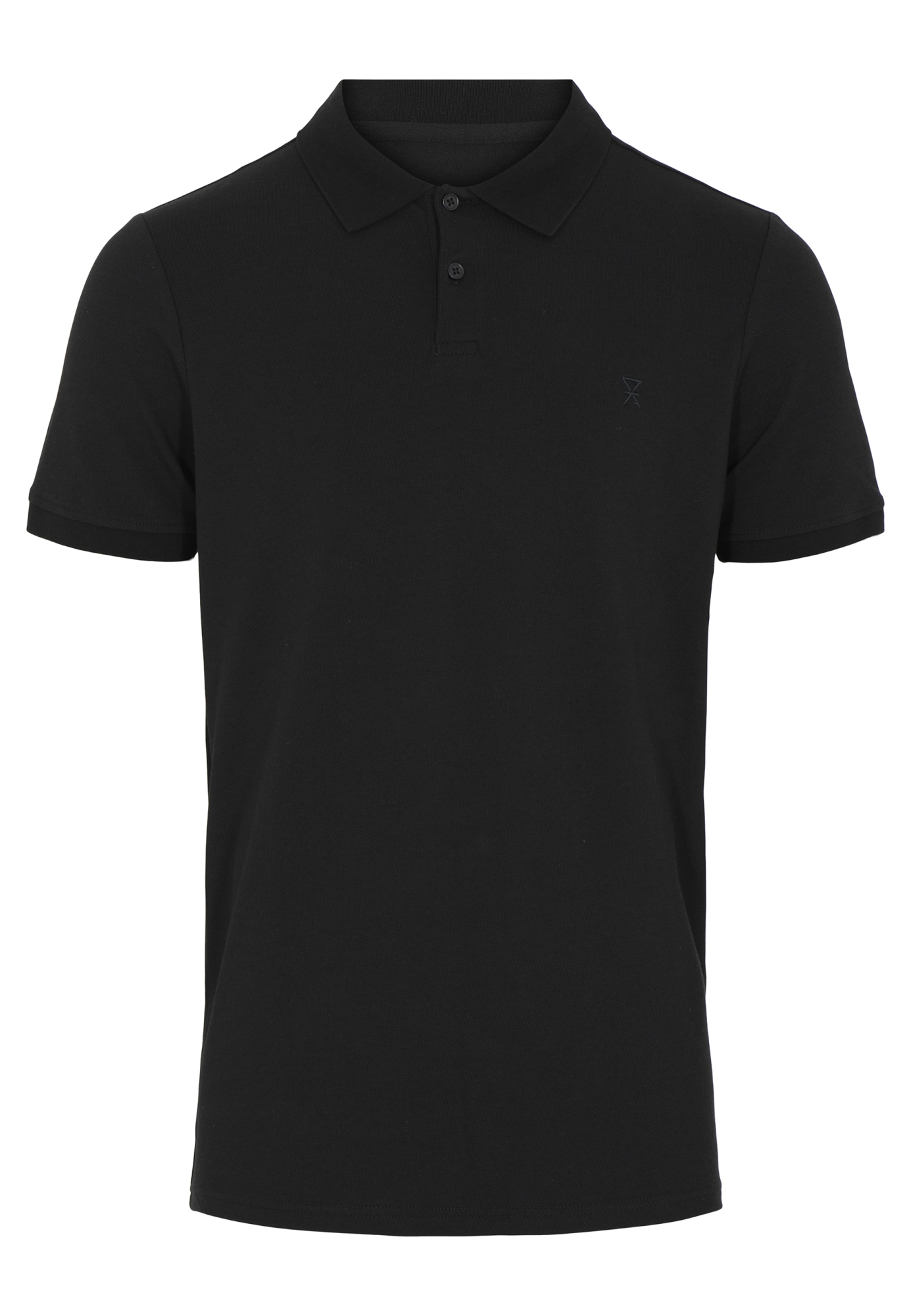 Piqué polo, Bambusviskose, sort