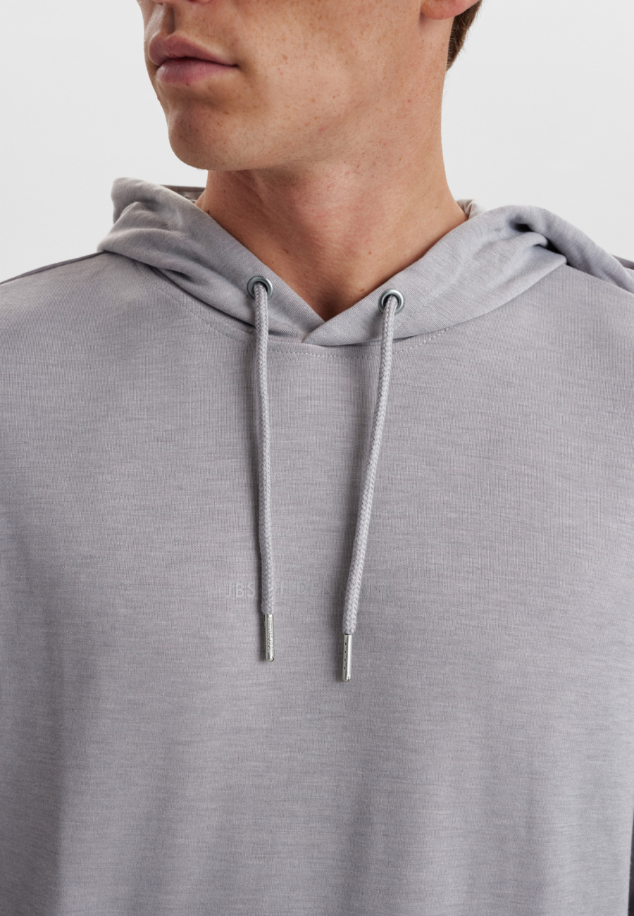 Hoodie med logo, Bambusviskose, Grå