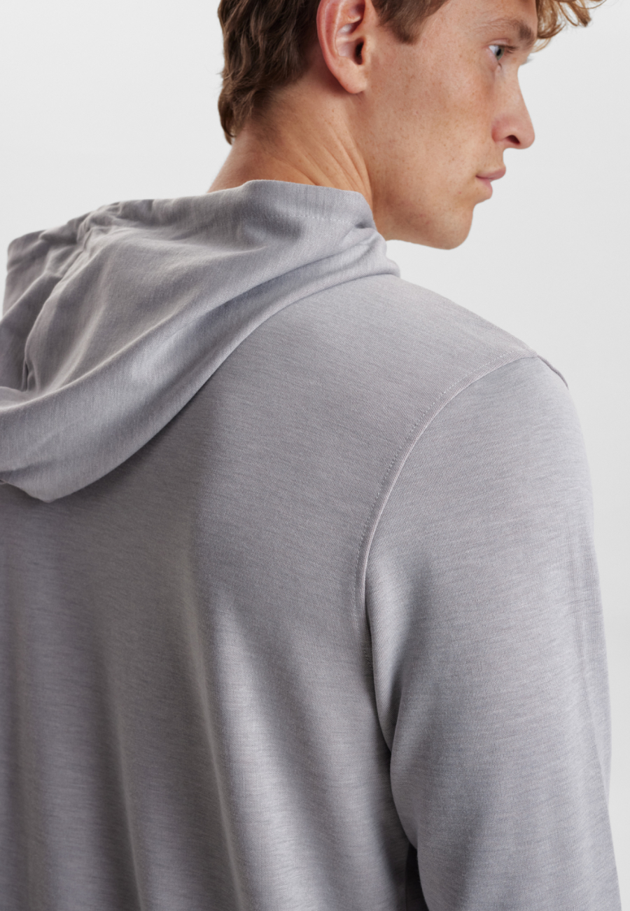 Hoodie med logo, Bambusviskose, Grå
