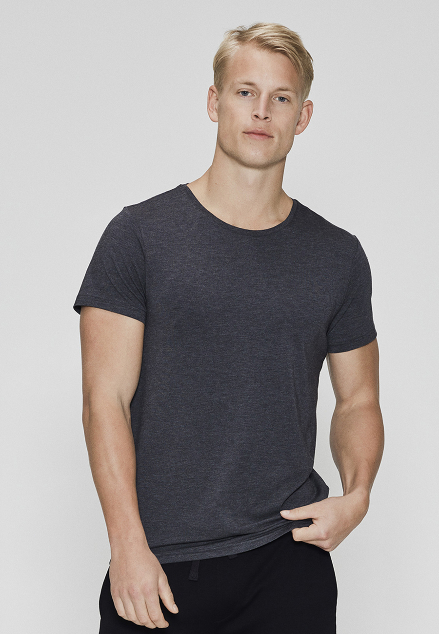 T-shirt o-neck, Bambusviskose, Mørk grå