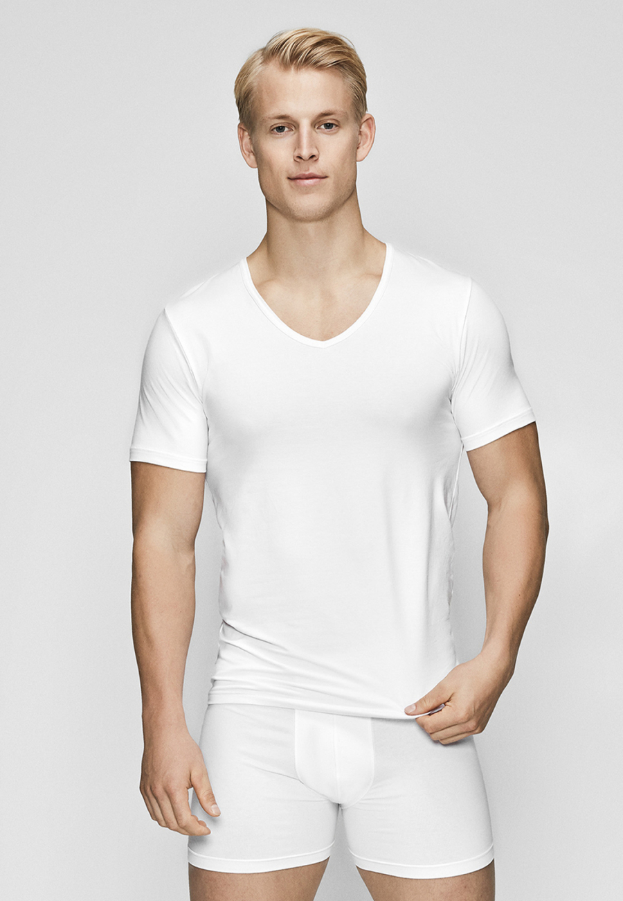 Undertrøje v-hals | Økologisk bomuld | Hvid -JBS of Denmark Men
