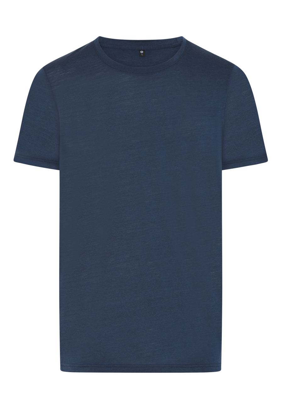 T-shirt, 100% økologisk GOTS uld, Navy