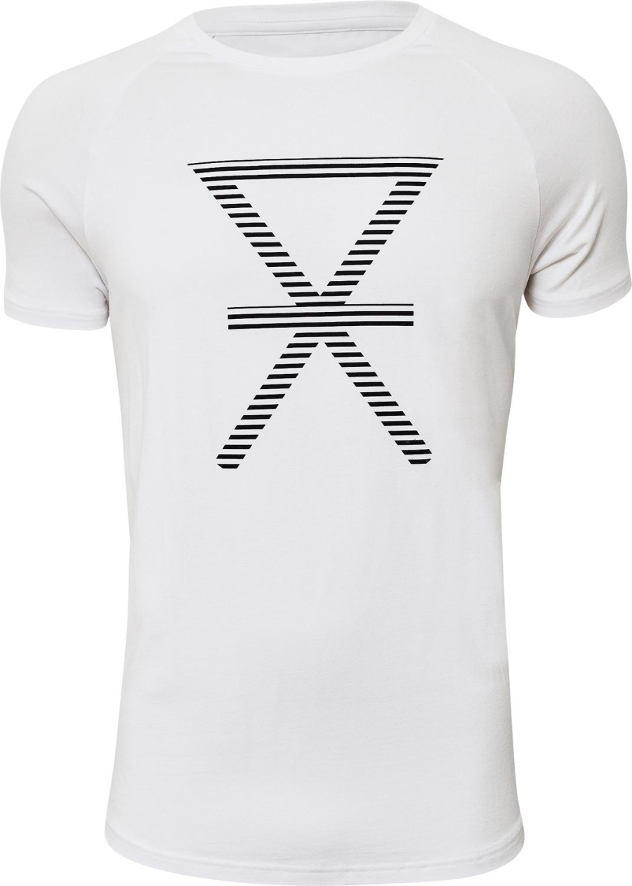 T-shirt med tryk, bambus, hvid