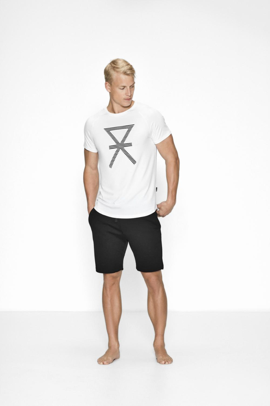 T-shirt med tryk, bambus, hvid