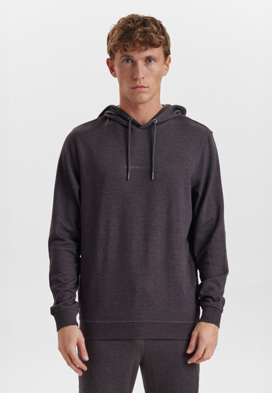 Hoodie med logo | Bambusviskose | Mørk grå -JBS of Denmark Men