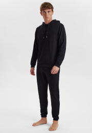 Hoodie med logo | Bambusviskose | Sort -JBS of Denmark Men