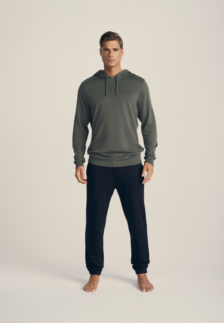 Hoodie med logo | Bambusviskose | Grøn -JBS of Denmark Men