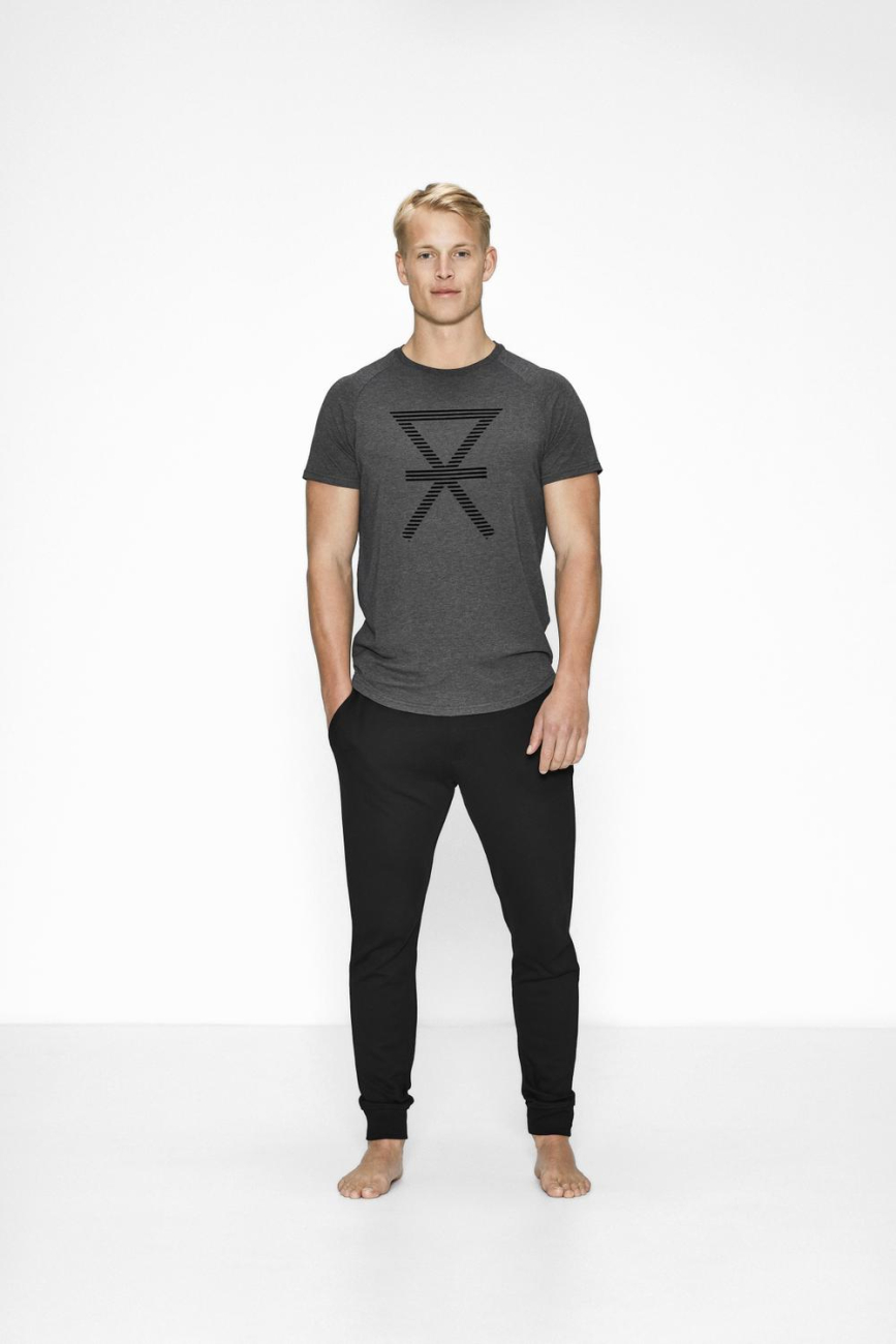 T-shirt med tryk, bambus, grå