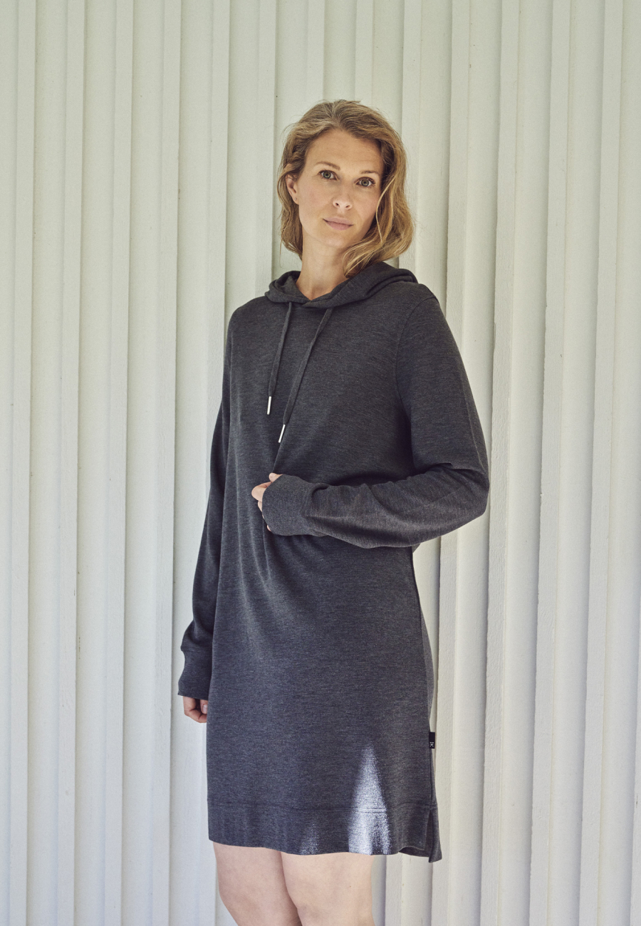 Hoodie dress | Bambusviskose | Mørk grå -JBS of Denmark Women