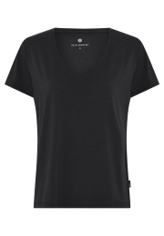 T-shirt v-neck | Bambusviskose | Sort -JBS of Denmark Women