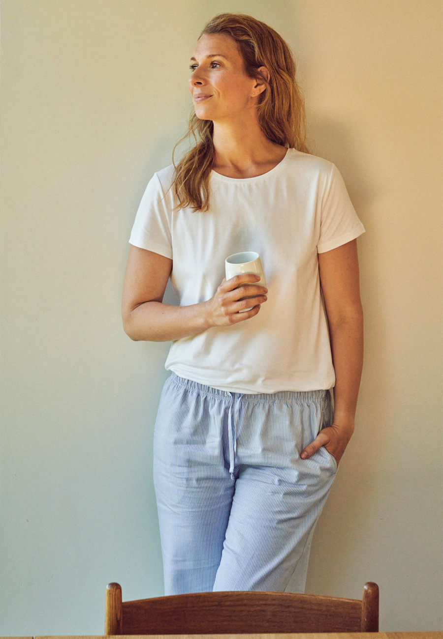 Pyjamasbukser | Bambusviskose | Blå/hvid strib -JBS of Denmark Women