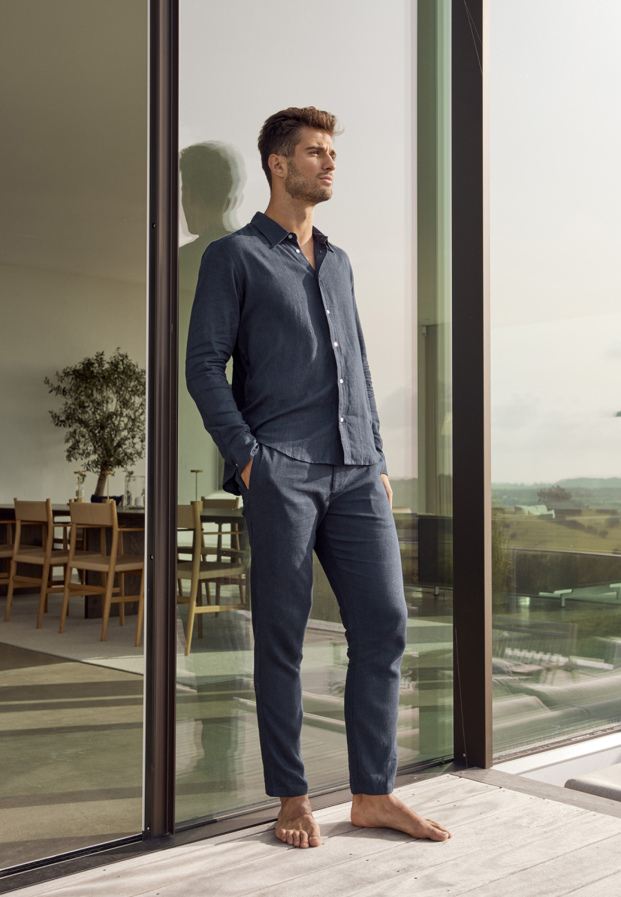 Bukser | Hør/bambusviskose | Navy -JBS of Denmark Men