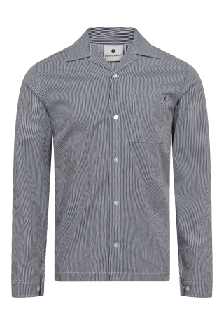 Pyjamasskjorte, Bambusviskose, Navy stribet