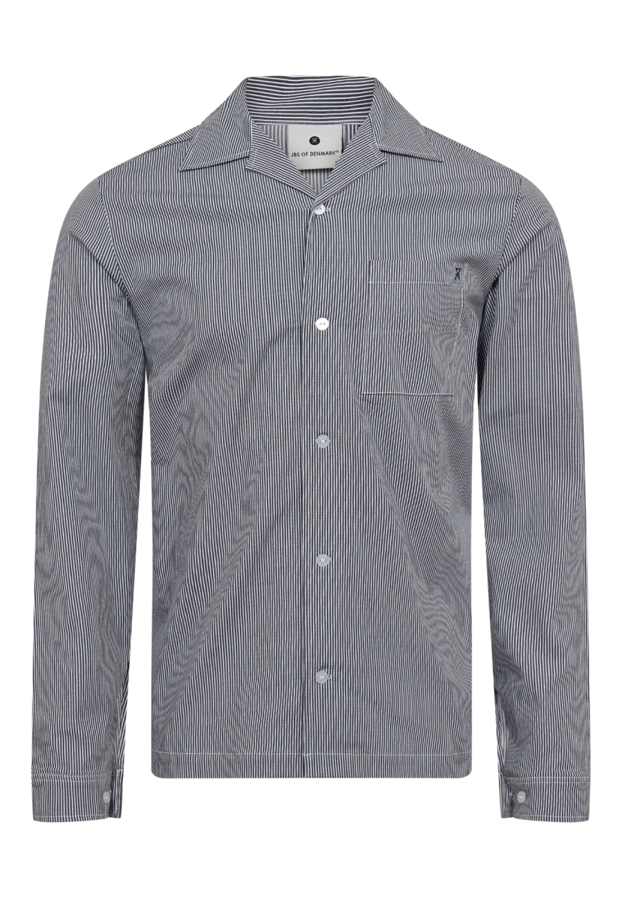 Pyjamasskjorte, Bambusviskose, Navy stribet