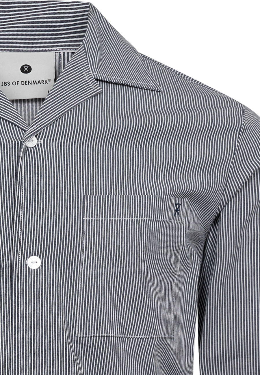 Pyjamasskjorte, Bambusviskose, Navy stribet