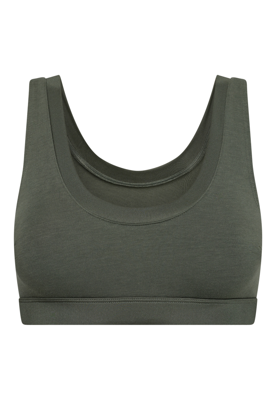 BH-top m. brede stropper | Økologisk bambusviskose | Grøn -JBS of Denmark Women