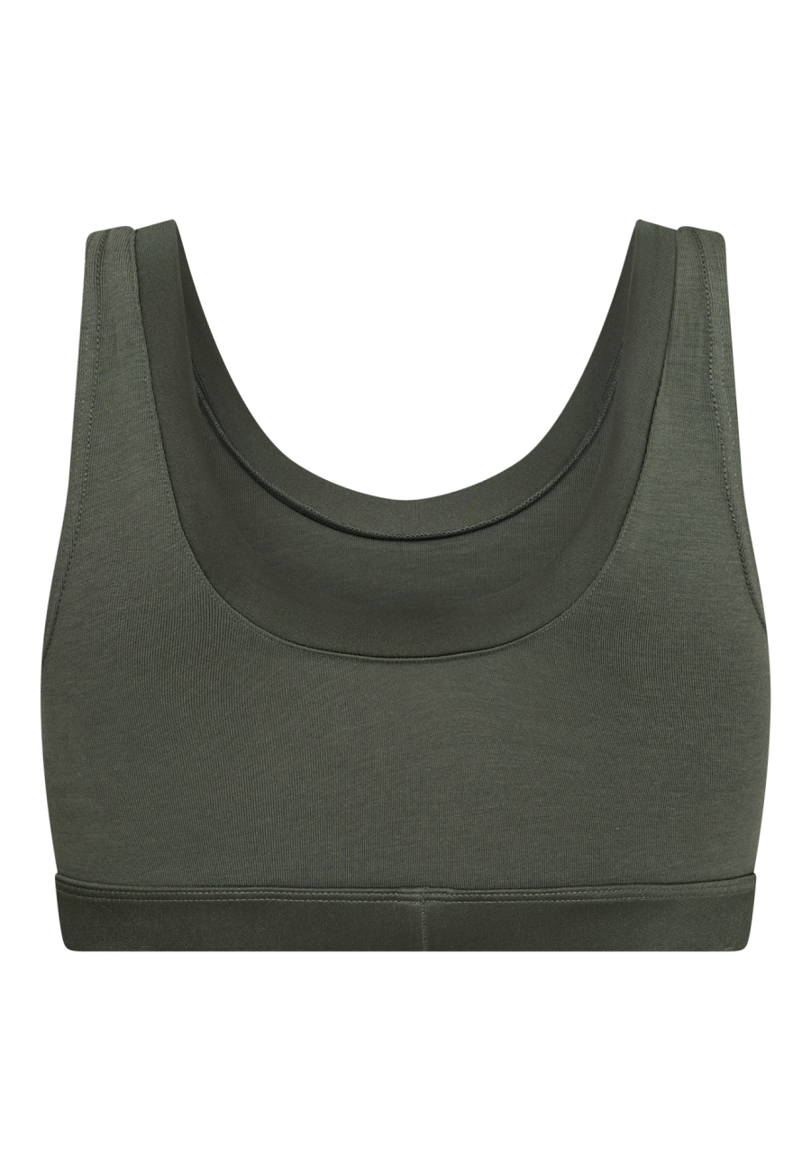 BH-top m. brede stropper | Økologisk bambusviskose | Grøn -JBS of Denmark Women