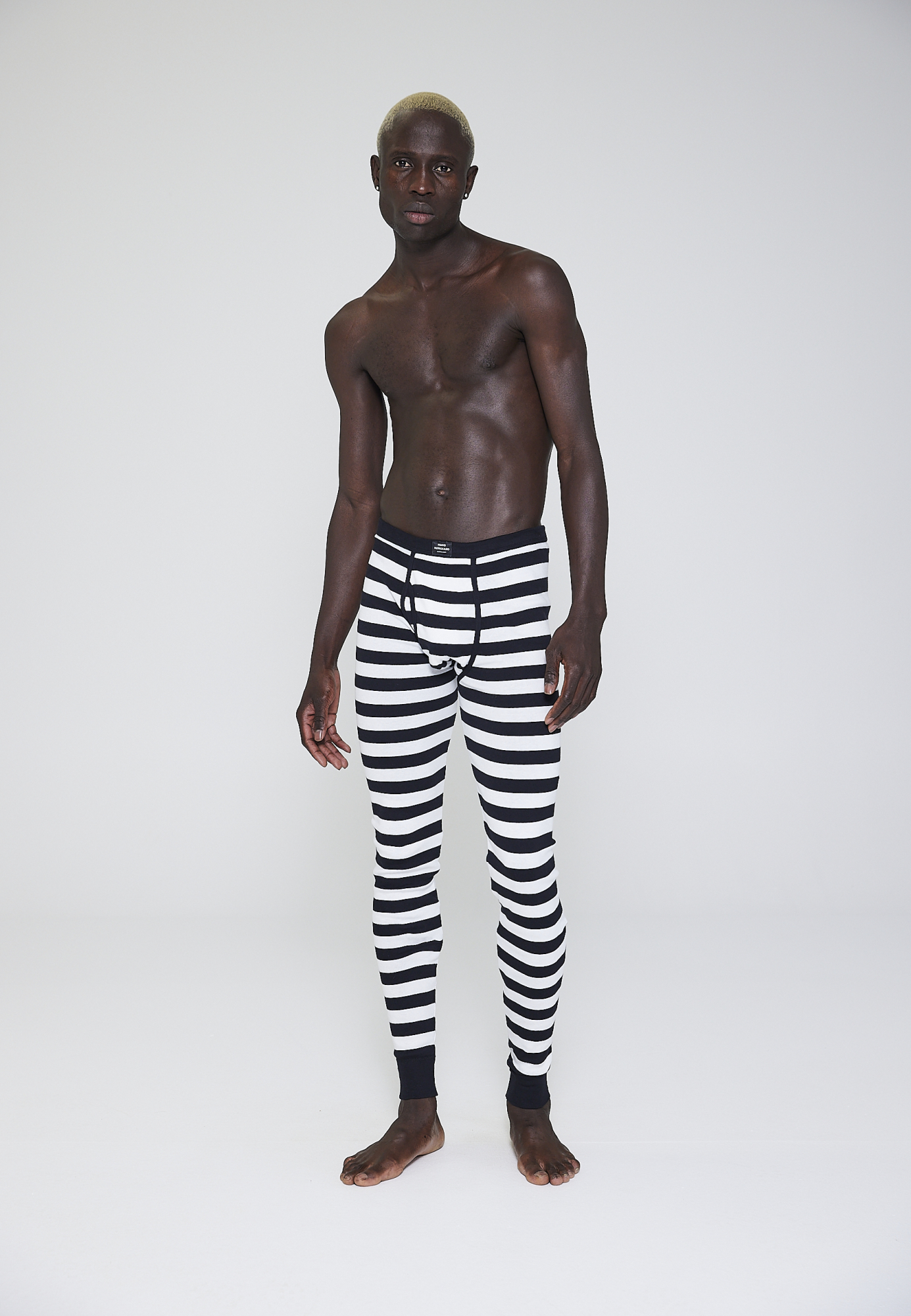 Long johns, 100 % økologisk bomuld, Stribet