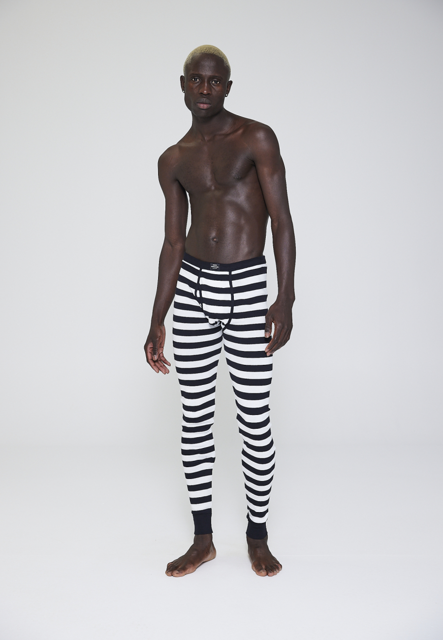 Long johns, 100 % økologisk bomuld, Stribet