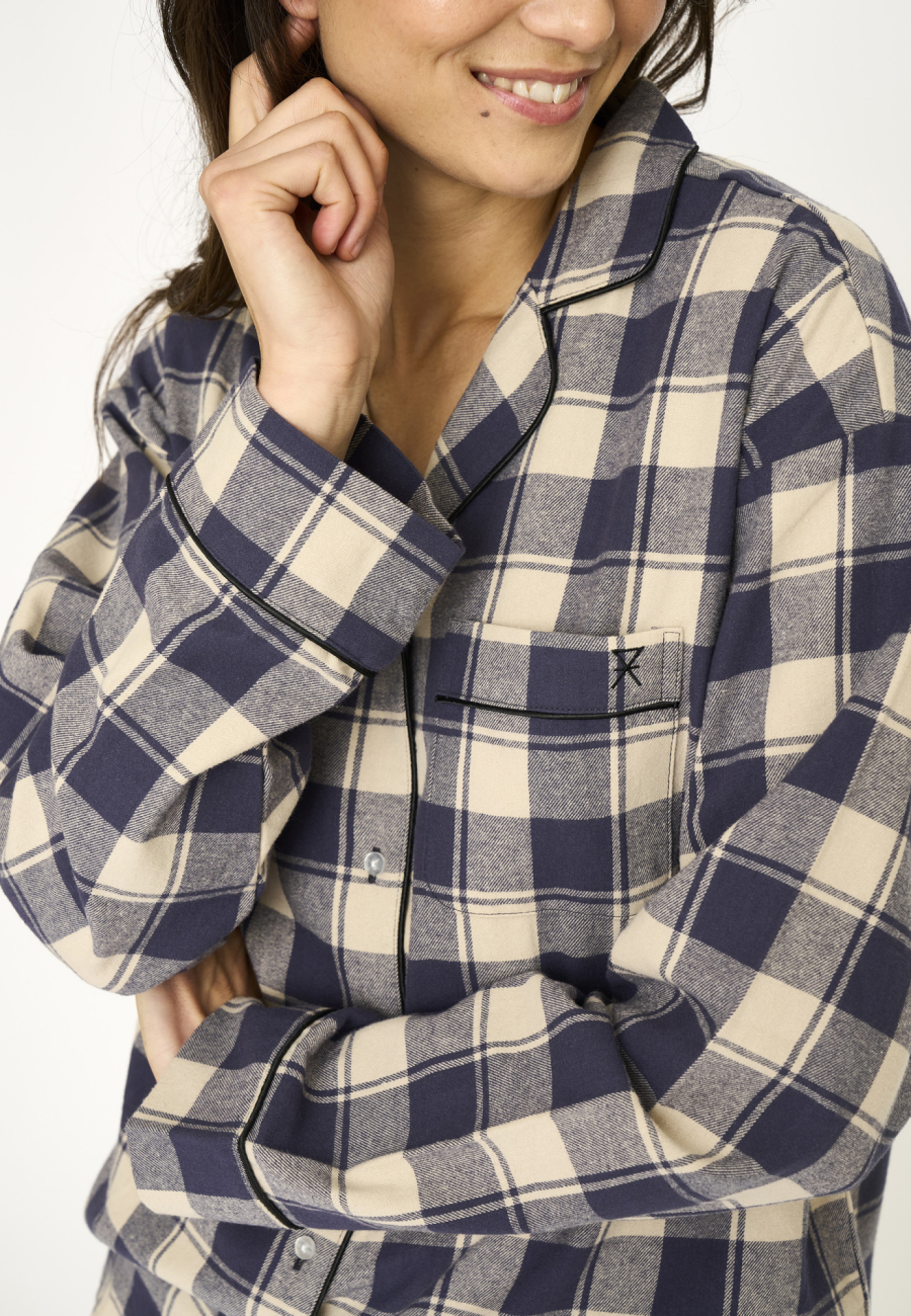 Pyjamasskjorte | 100% økologisk bomuld | Gråternet -JBS of Denmark Women