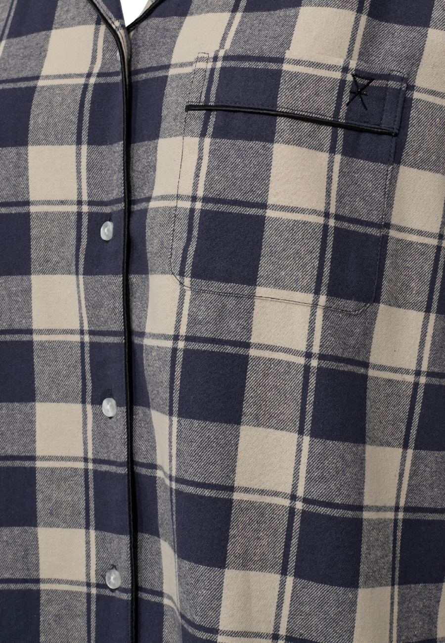 Pyjamasskjorte | 100% økologisk bomuld | Gråternet -JBS of Denmark Women