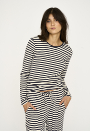 Langærmet T-shirt "rib" | Bambusviskose | Blåstribet -JBS of Denmark Women