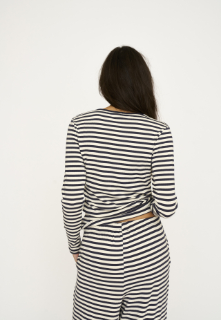 Langærmet T-shirt "rib" | Bambusviskose | Blåstribet -JBS of Denmark Women