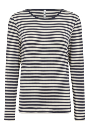 Langærmet T-shirt "rib" | Bambusviskose | Blåstribet -JBS of Denmark Women