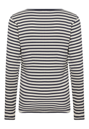Langærmet T-shirt "rib" | Bambusviskose | Blåstribet -JBS of Denmark Women