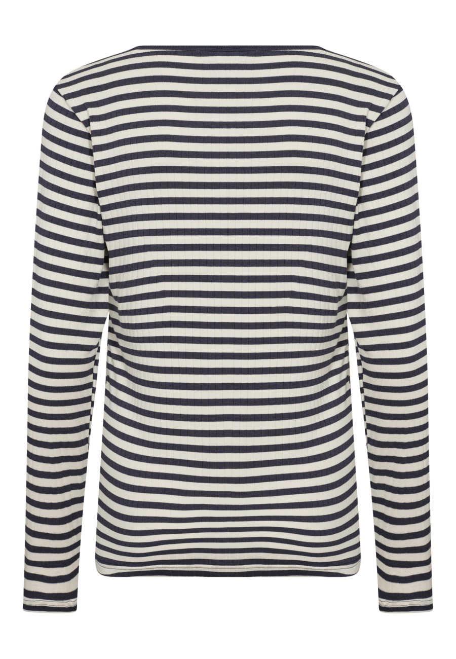 Langærmet T-shirt "rib" | Bambusviskose | Blåstribet -JBS of Denmark Women