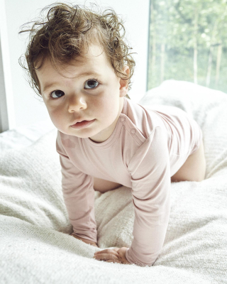 Langærmet body, Bambusviskose, Rose Langærmet body, Bambusviskose, Rose
