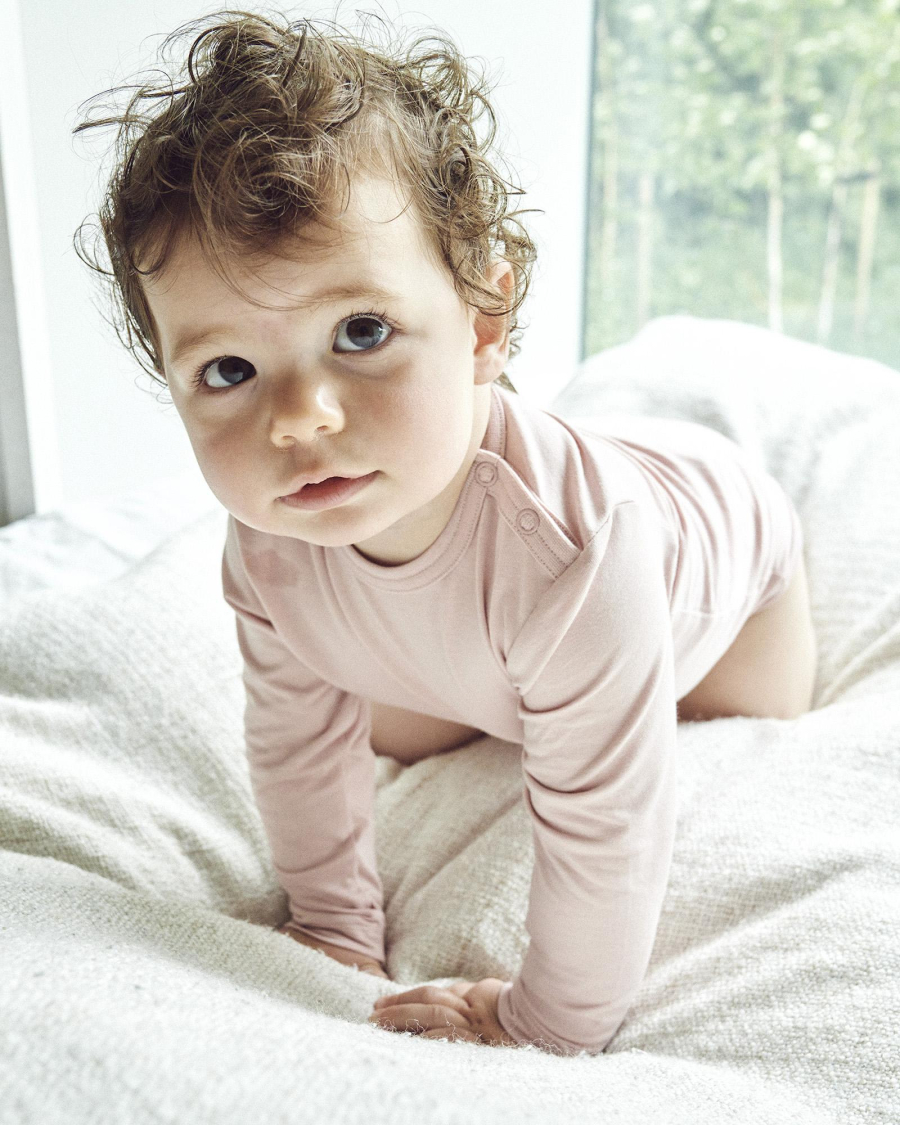 Langærmet body, Bambusviskose, Rose