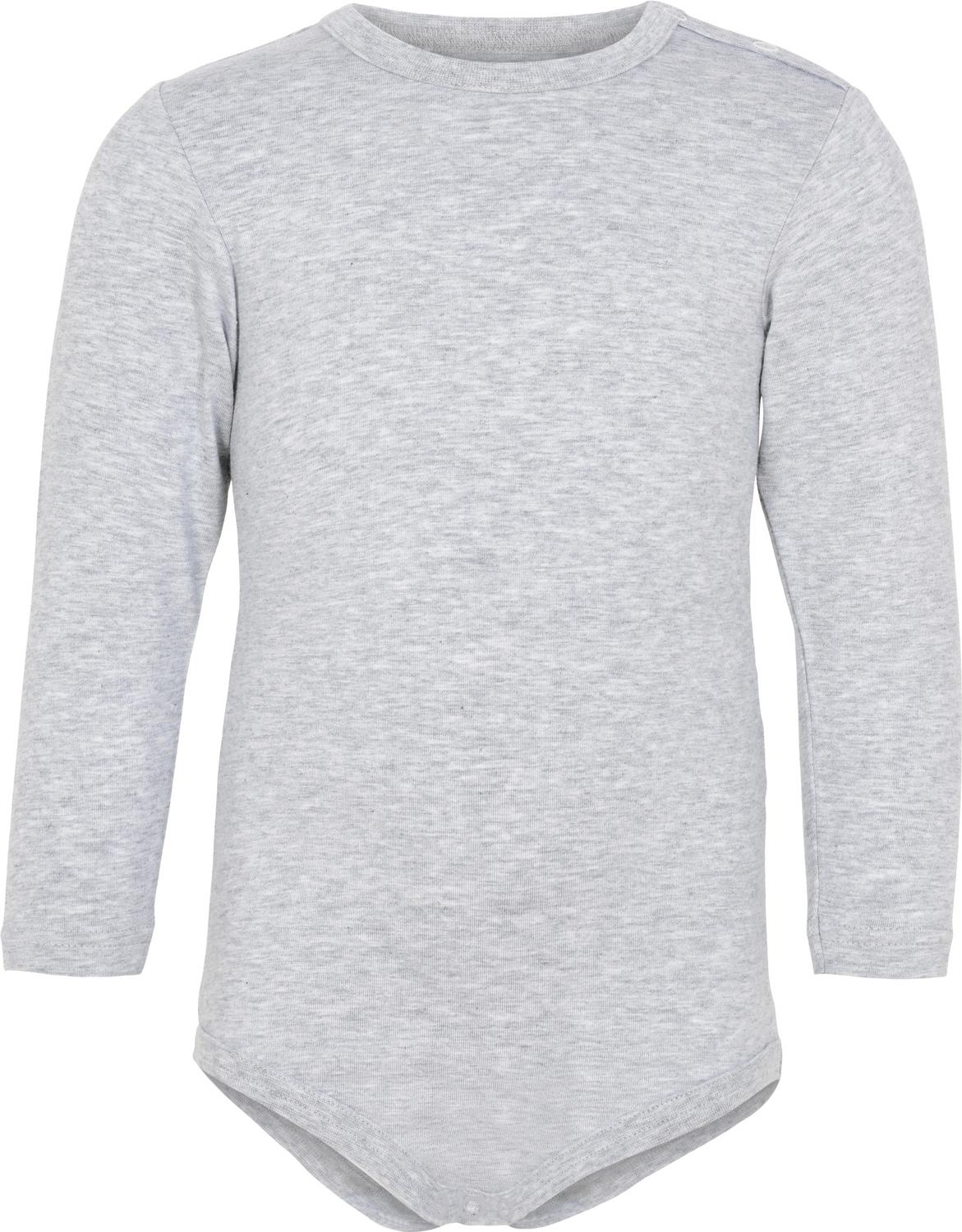 Langærmet body, Bambusviskose, Lysegrå