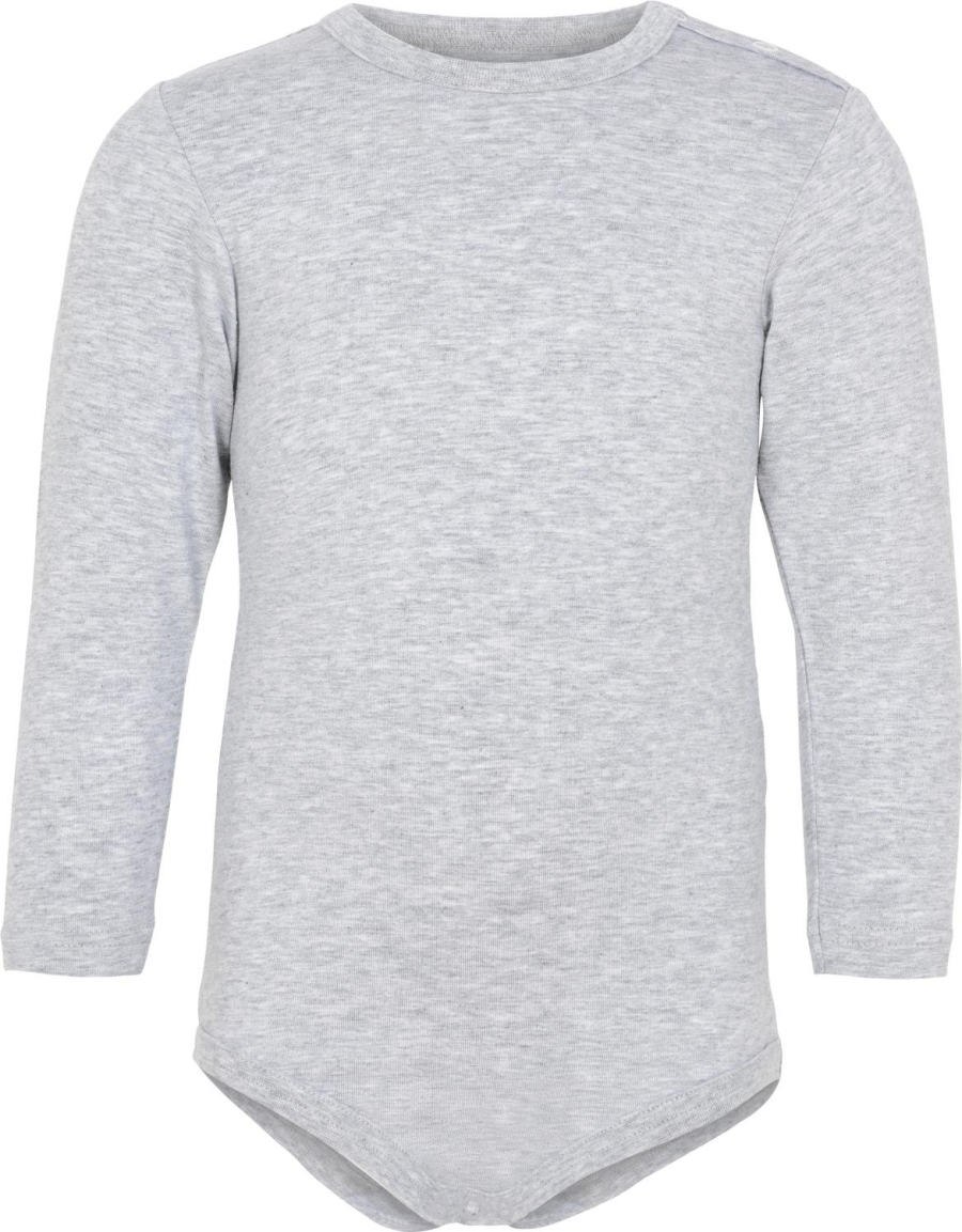 Langærmet body, Bambusviskose, Lysegrå