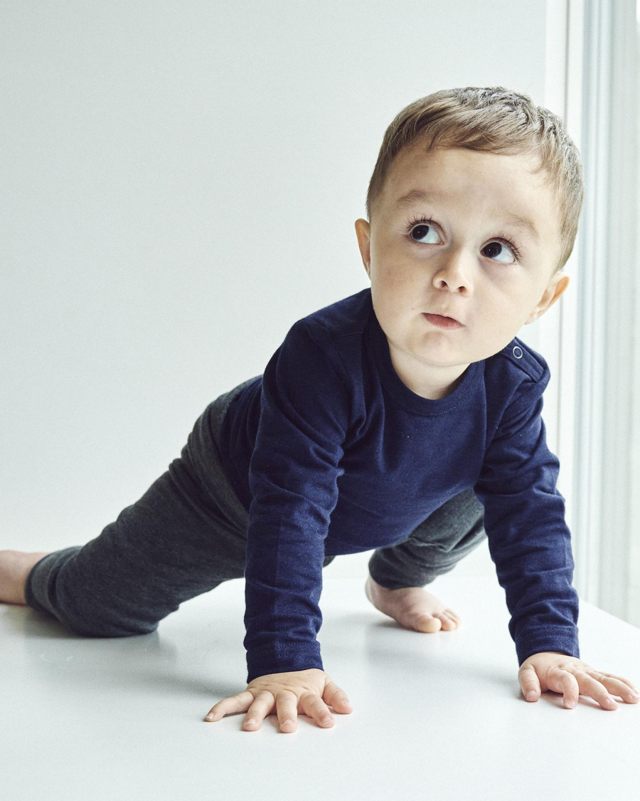Langærmet body, Bambusviskose, Navy