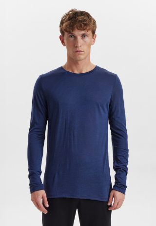 Langærmet T-shirt | 100% økologisk GOTS uld | Navy -JBS of Denmark Men