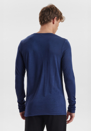 Langærmet T-shirt | 100% økologisk GOTS uld | Navy -JBS of Denmark Men