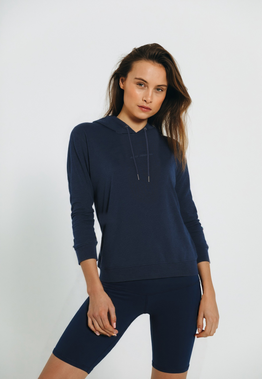 Hoodie med logo | Bambusviskose | Navy -JBS of Denmark Women