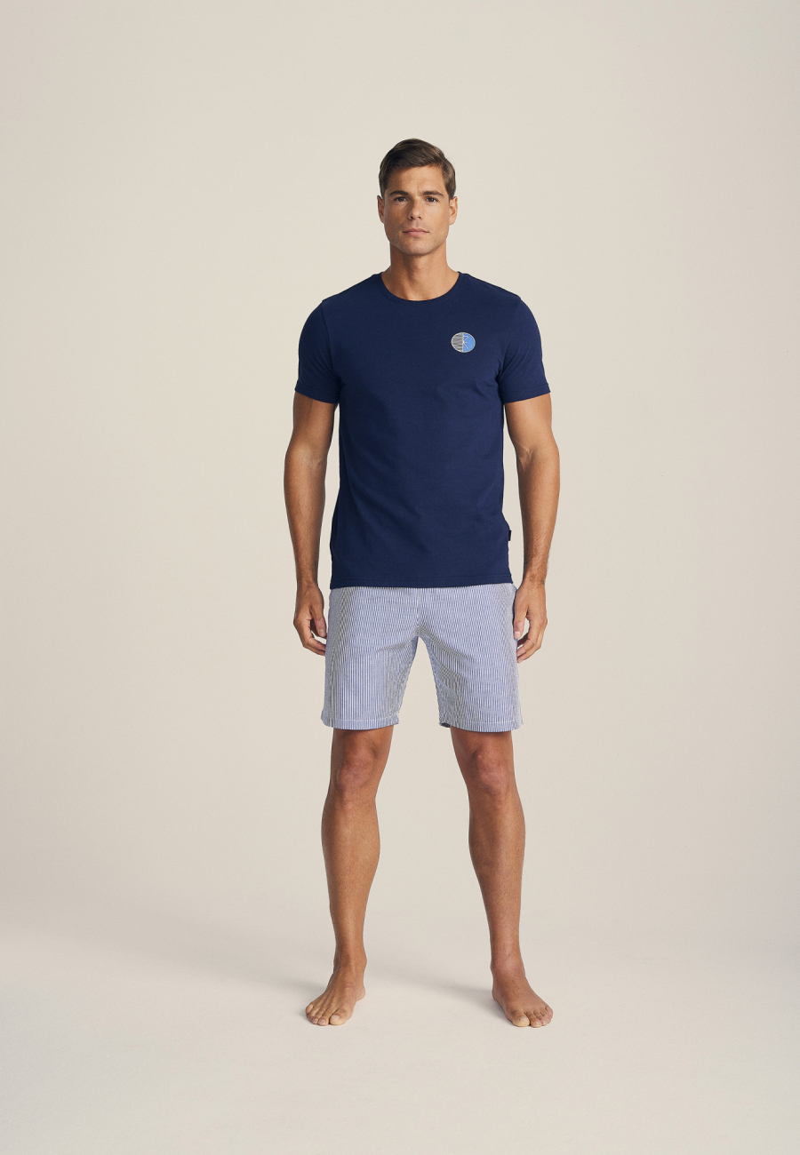 T-shirt o-neck, 100% økologisk bomuld, Navy