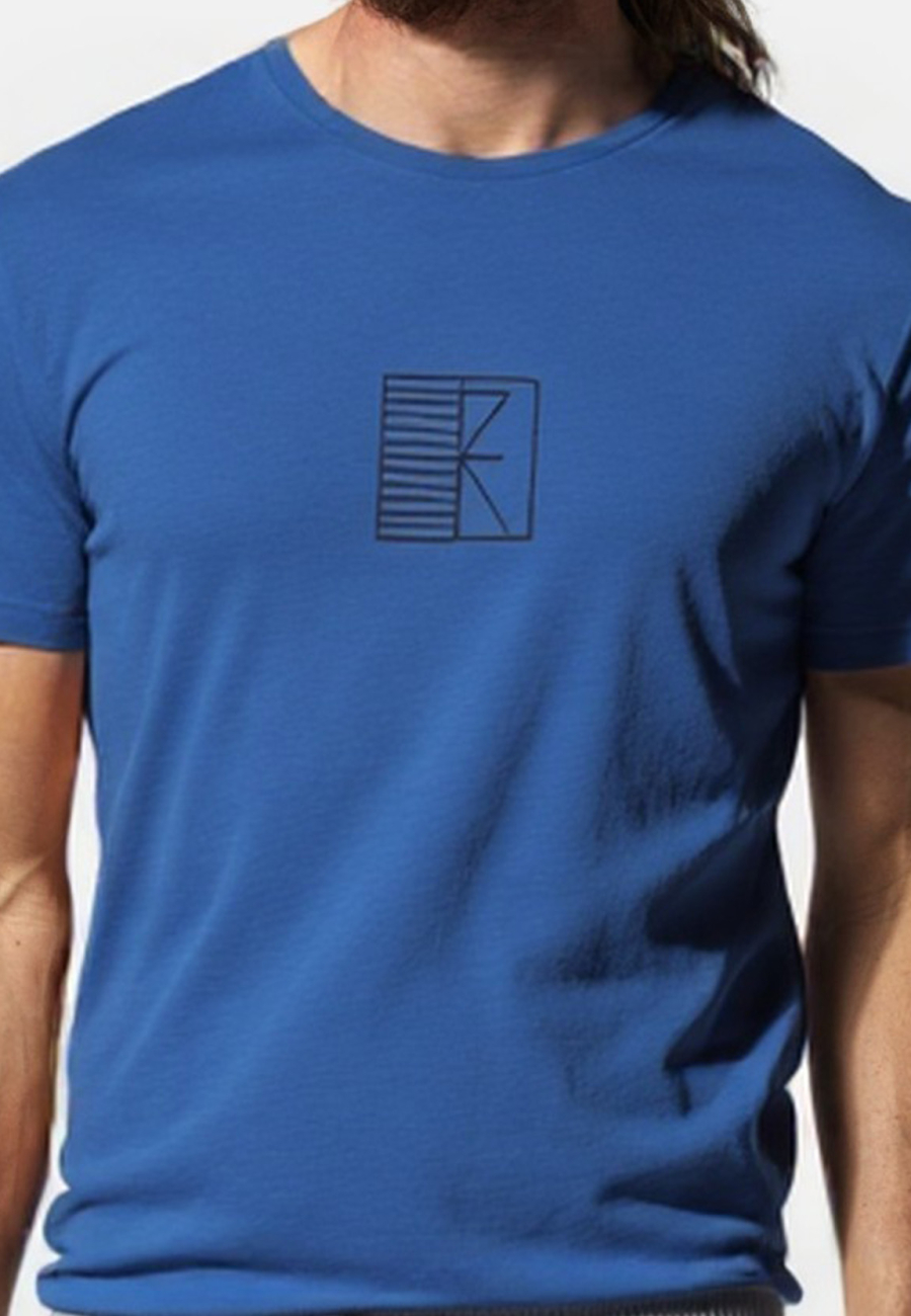 T-shirt med logo | Bambusviskose | Blå -JBS of Denmark Men