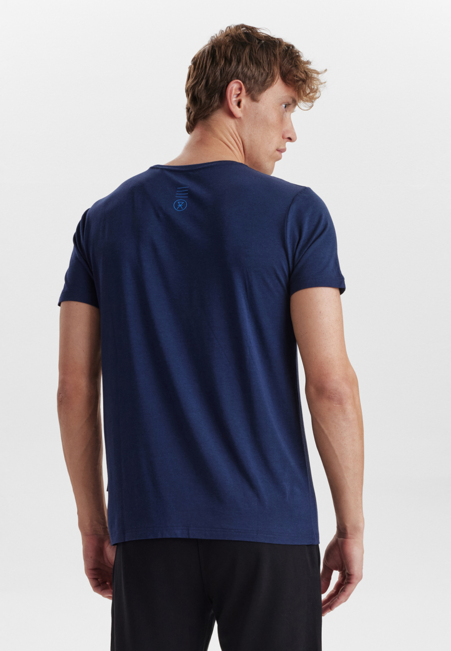 T-shirt med logo, Bambusviskose, Navy