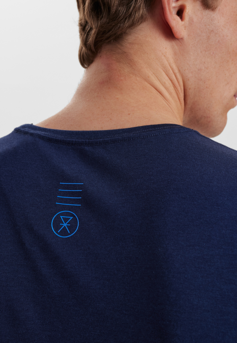T-shirt med logo, Bambusviskose, Navy