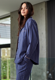 Pyjamasskjorte | 100% økologisk bomuld | Blå -JBS of Denmark Women