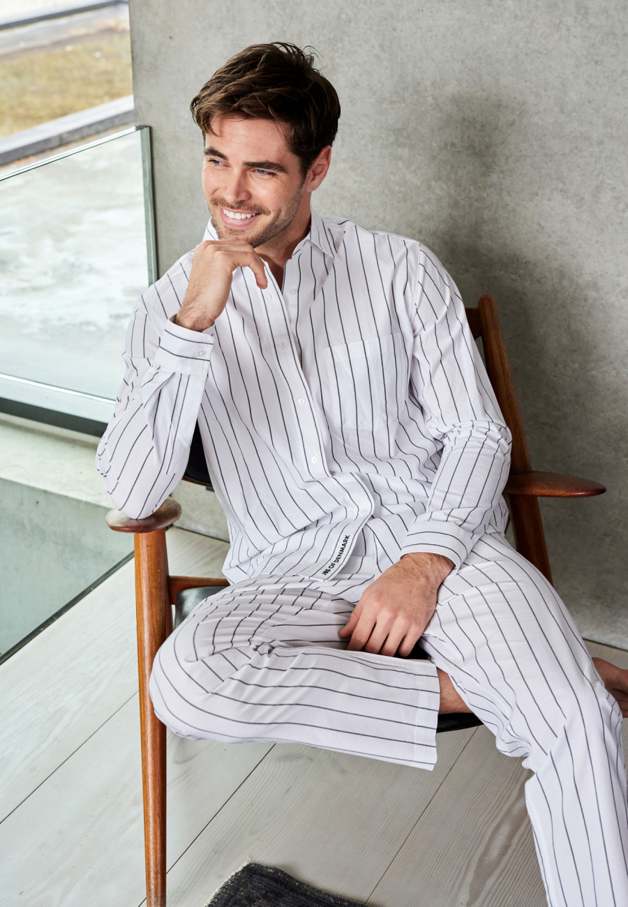Pyjamasskjorte | Økologisk bomuld | Hvid -JBS of Denmark Unisex